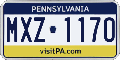 PA license plate MXZ1170