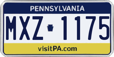 PA license plate MXZ1175