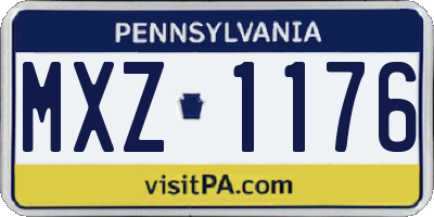 PA license plate MXZ1176