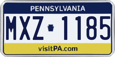 PA license plate MXZ1185