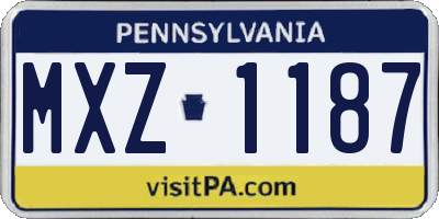 PA license plate MXZ1187