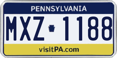 PA license plate MXZ1188