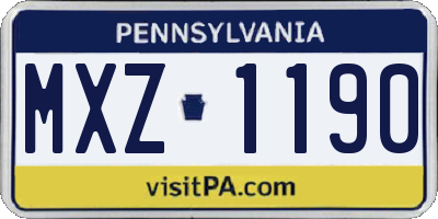 PA license plate MXZ1190