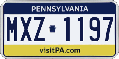 PA license plate MXZ1197
