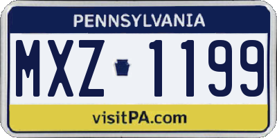 PA license plate MXZ1199