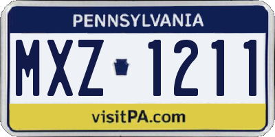PA license plate MXZ1211