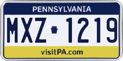 PA license plate MXZ1219