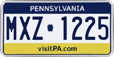 PA license plate MXZ1225