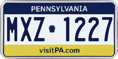 PA license plate MXZ1227