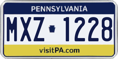 PA license plate MXZ1228