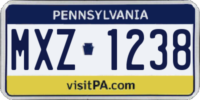 PA license plate MXZ1238