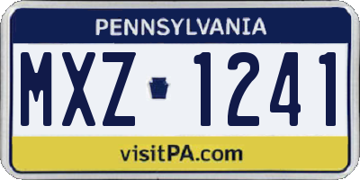 PA license plate MXZ1241