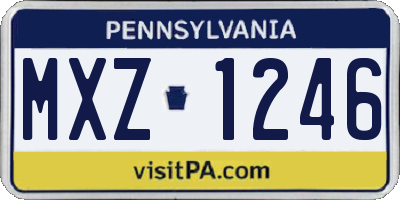 PA license plate MXZ1246