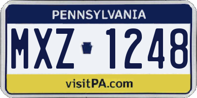 PA license plate MXZ1248