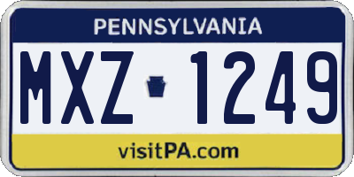 PA license plate MXZ1249