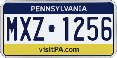 PA license plate MXZ1256