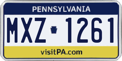PA license plate MXZ1261