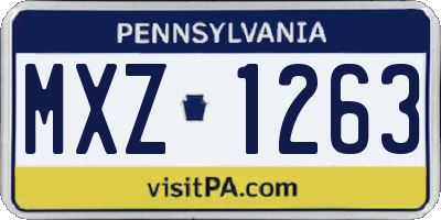 PA license plate MXZ1263