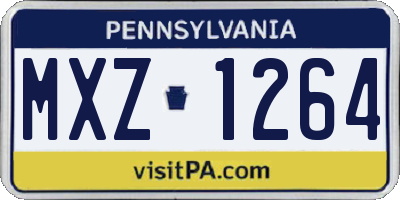 PA license plate MXZ1264