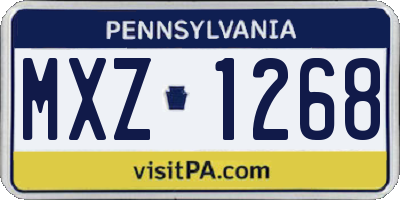 PA license plate MXZ1268