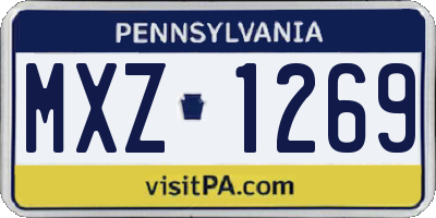PA license plate MXZ1269