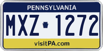 PA license plate MXZ1272
