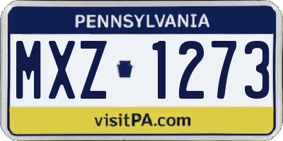 PA license plate MXZ1273