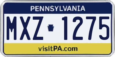 PA license plate MXZ1275