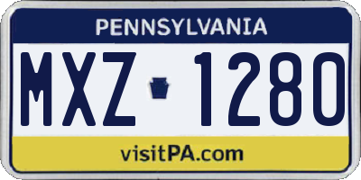 PA license plate MXZ1280