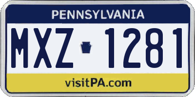 PA license plate MXZ1281
