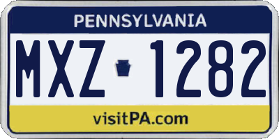 PA license plate MXZ1282