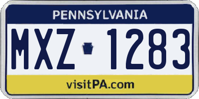 PA license plate MXZ1283