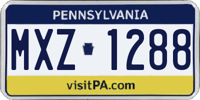 PA license plate MXZ1288
