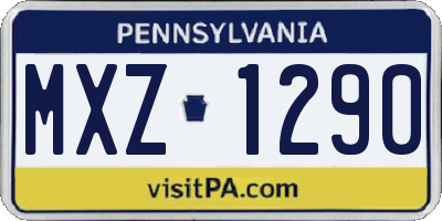 PA license plate MXZ1290