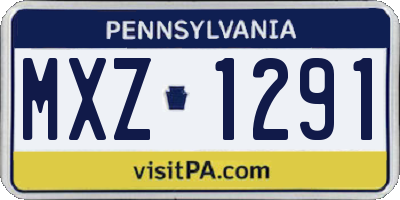 PA license plate MXZ1291