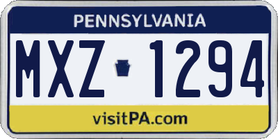 PA license plate MXZ1294