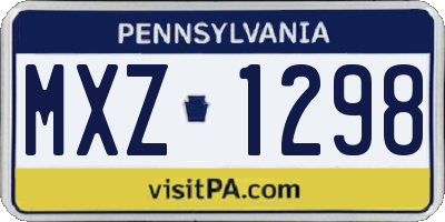 PA license plate MXZ1298