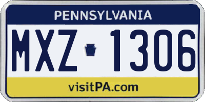 PA license plate MXZ1306