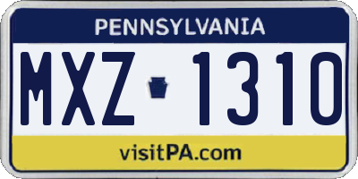 PA license plate MXZ1310