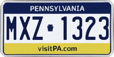 PA license plate MXZ1323