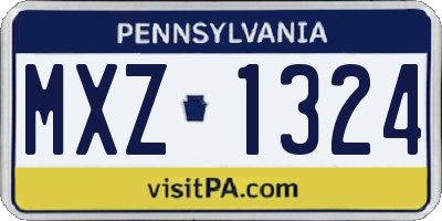 PA license plate MXZ1324