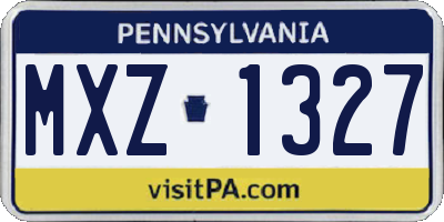 PA license plate MXZ1327