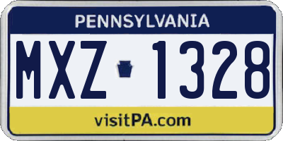PA license plate MXZ1328