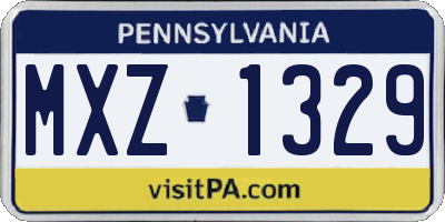 PA license plate MXZ1329
