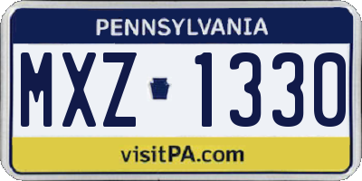 PA license plate MXZ1330