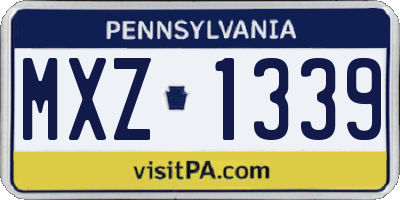 PA license plate MXZ1339
