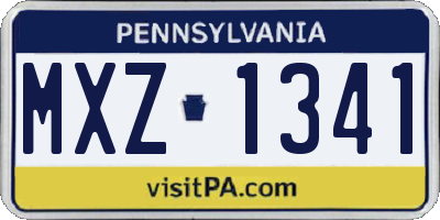 PA license plate MXZ1341