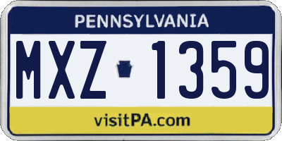 PA license plate MXZ1359