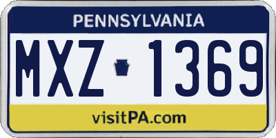 PA license plate MXZ1369