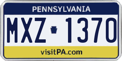 PA license plate MXZ1370